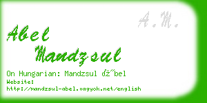 abel mandzsul business card